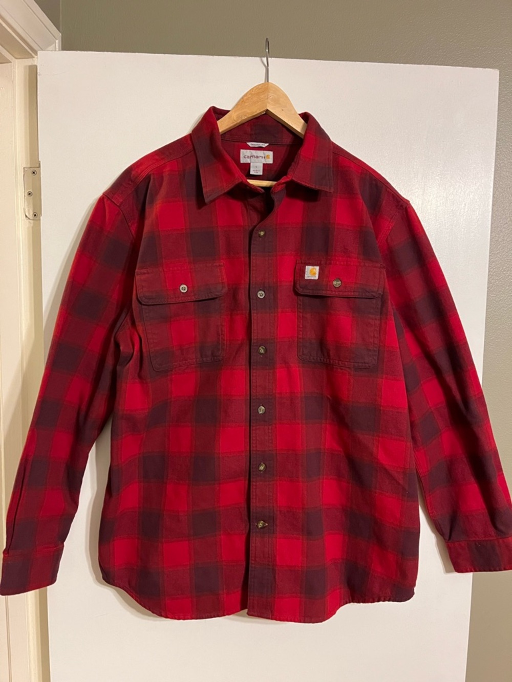 Carhartt Red & Black Heavy Flannel size Large